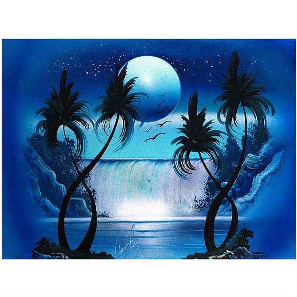 Trademark Fine Art "Moon Over the Waterfall I" Canvas Art by Conrad, 18x24