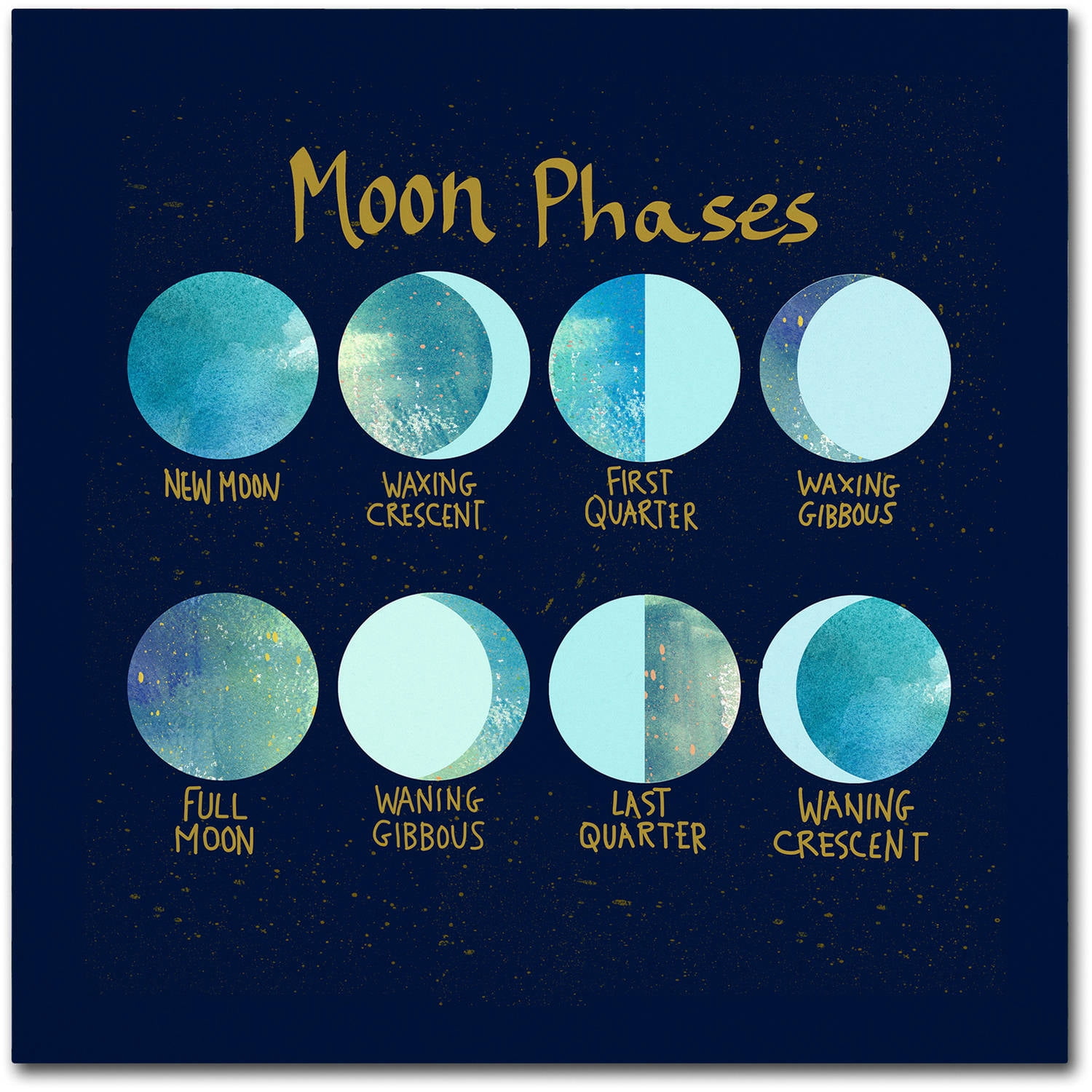 Trademark Fine Art "Moon Phases" Canvas Art by Lisa Powell Braun