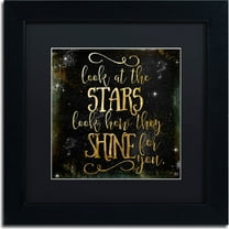 Trademark Fine Art "Moon and Back II" Canvas Art by Color Bakery, Black Matte, Black Frame