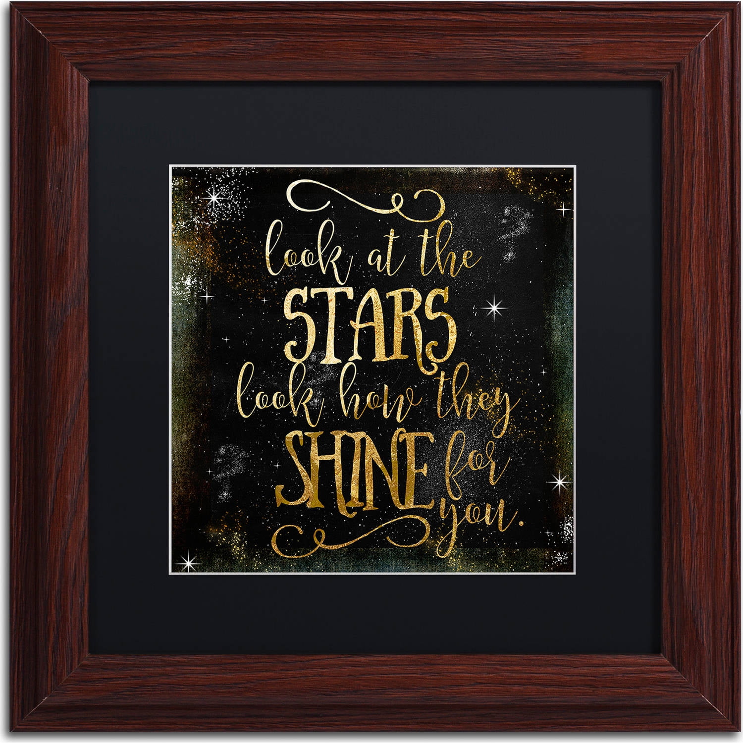 Trademark Fine Art "Moon and Back II" Canvas Art by Color Bakery, Black Matte, Wood Frame