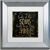 Trademark Fine Art "Moon and Back II" Canvas Art by Color Bakery, White Matte, Silver Frame