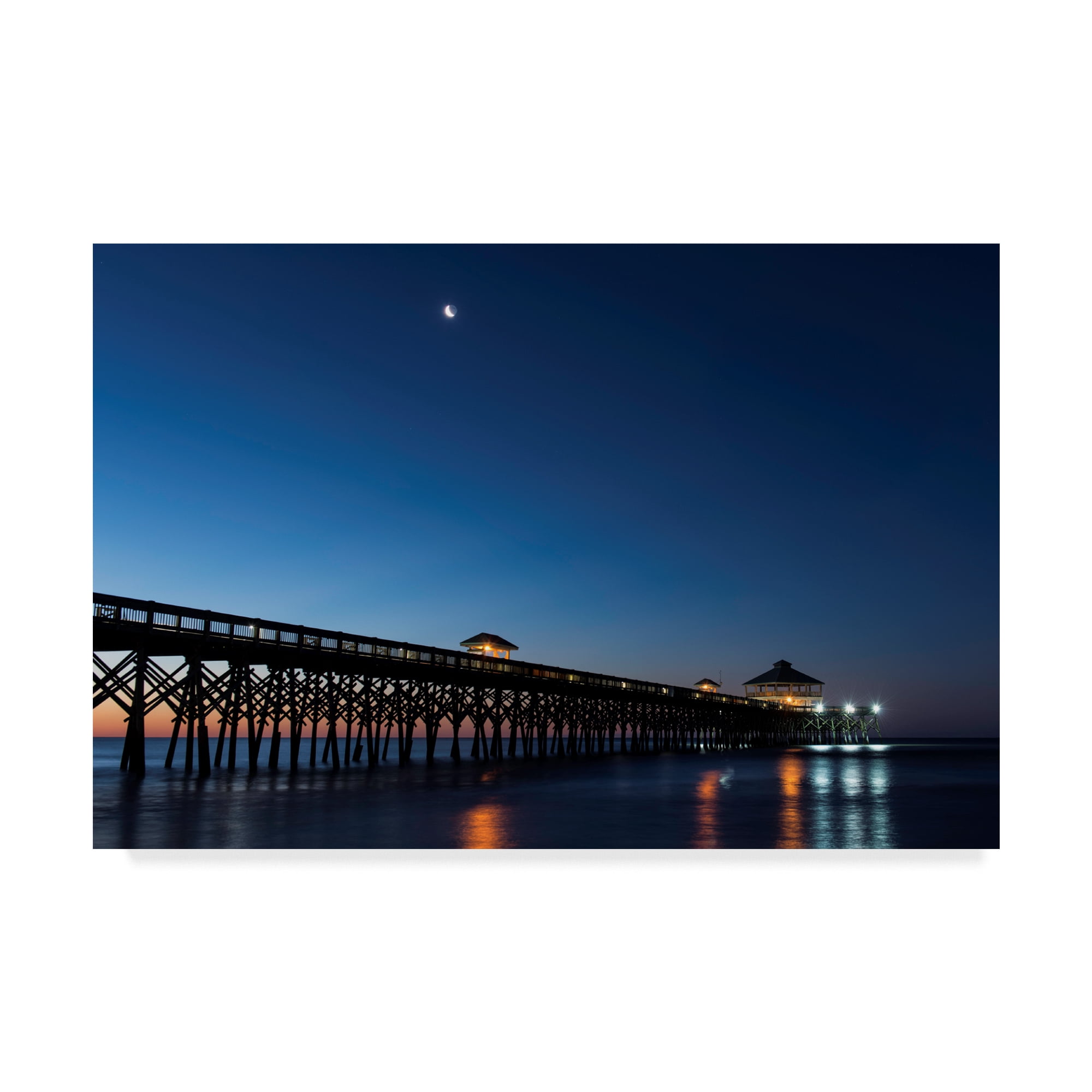 Trademark Fine Art 'Moon at Folly Beach' Canvas Art by Danny Head