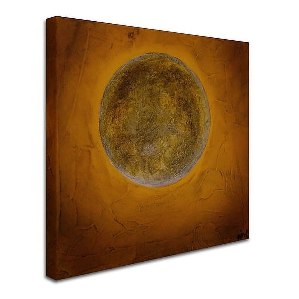 Trademark Fine Art "Moon on Yellow" Canvas Art by Nicole Dietz