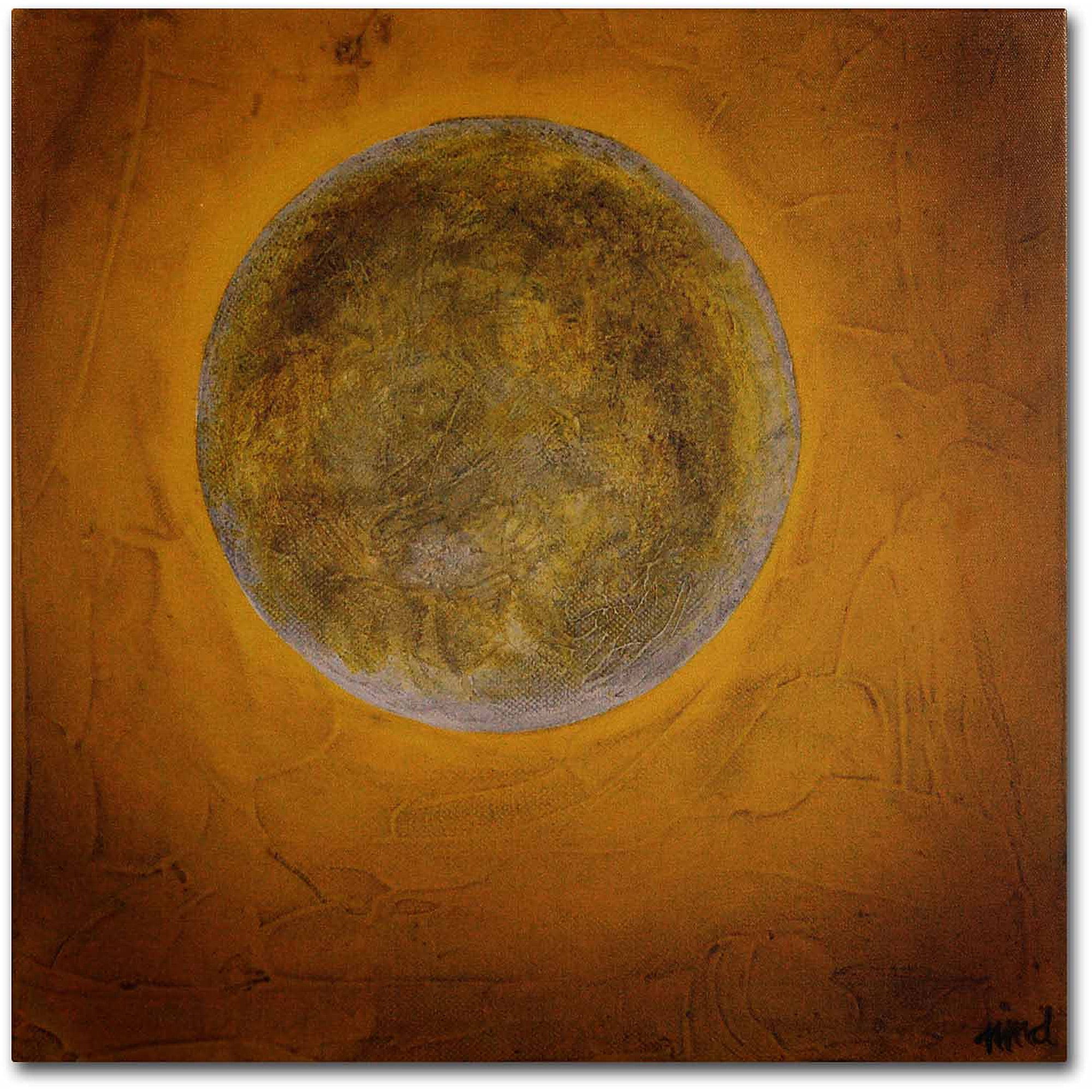 Golden Moon Abstract Canvas Art Print, 18" x 18"