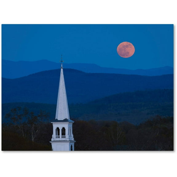 Trademark Fine Art "Moon over Vermont" Canvas Art by Michael Blanchette Photography