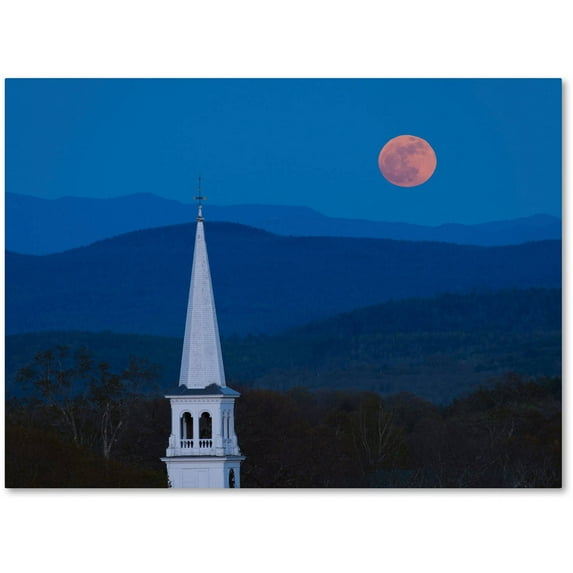 Trademark Fine Art "Moon over Vermont" Canvas Art by Michael Blanchette Photography