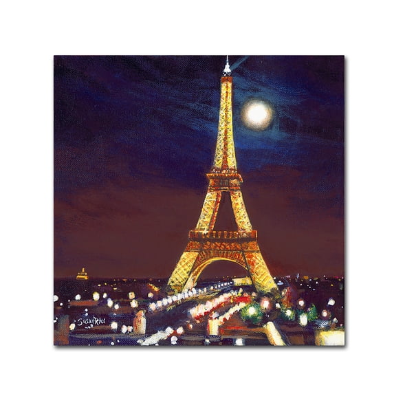 Trademark Fine Art 'Moonlight Over Paris' Canvas Art by Susan Rios