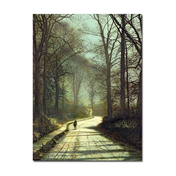 Trademark Fine Art "Moonlight Walk" Canvas Art by John Grimshaw