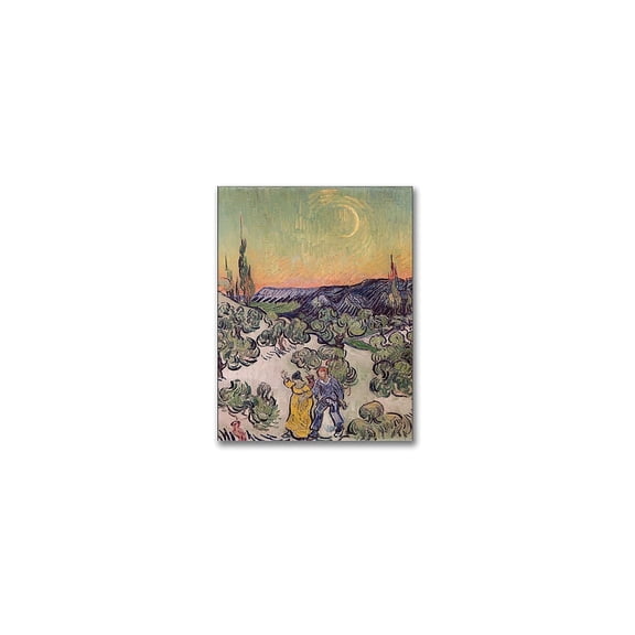 Trademark Fine Art Vincent van Gogh Moonlit Landscape 1889 Canvas Wall Art - 35x47