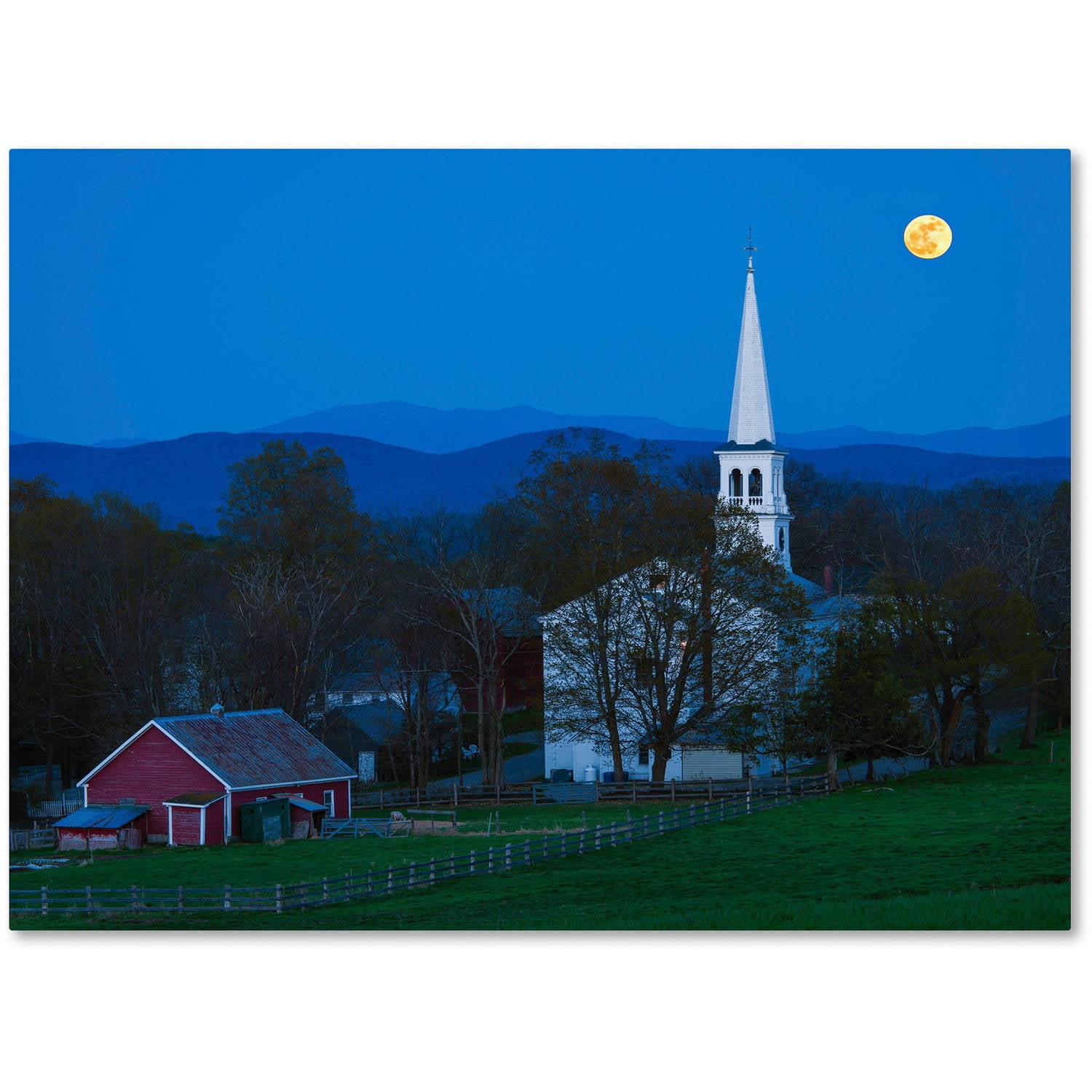 Trademark Fine Art Michael Blanchette " Moonrise At Peacham " by Michael Blanchette