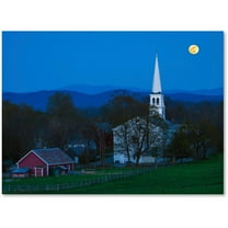 Trademark Fine Art "Moonrise at Peacham" Canvas Art by Michael Blanchette Photography