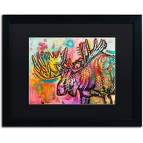 Trademark Fine Art "Moose" Canvas Art by Dean Russo, Black Matte, Black Frame