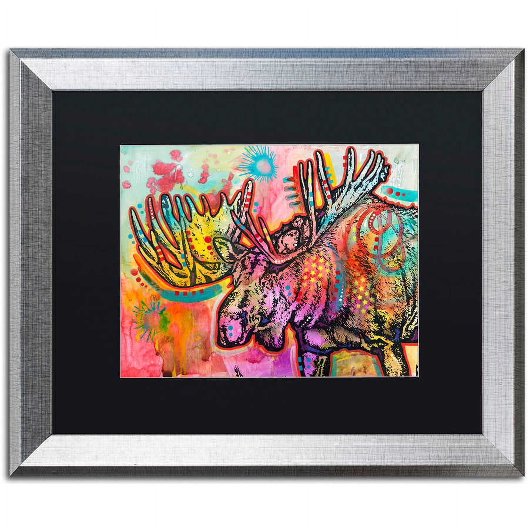Trademark Fine Art "Moose" Canvas Art by Dean Russo, Black Matte, Silver Frame
