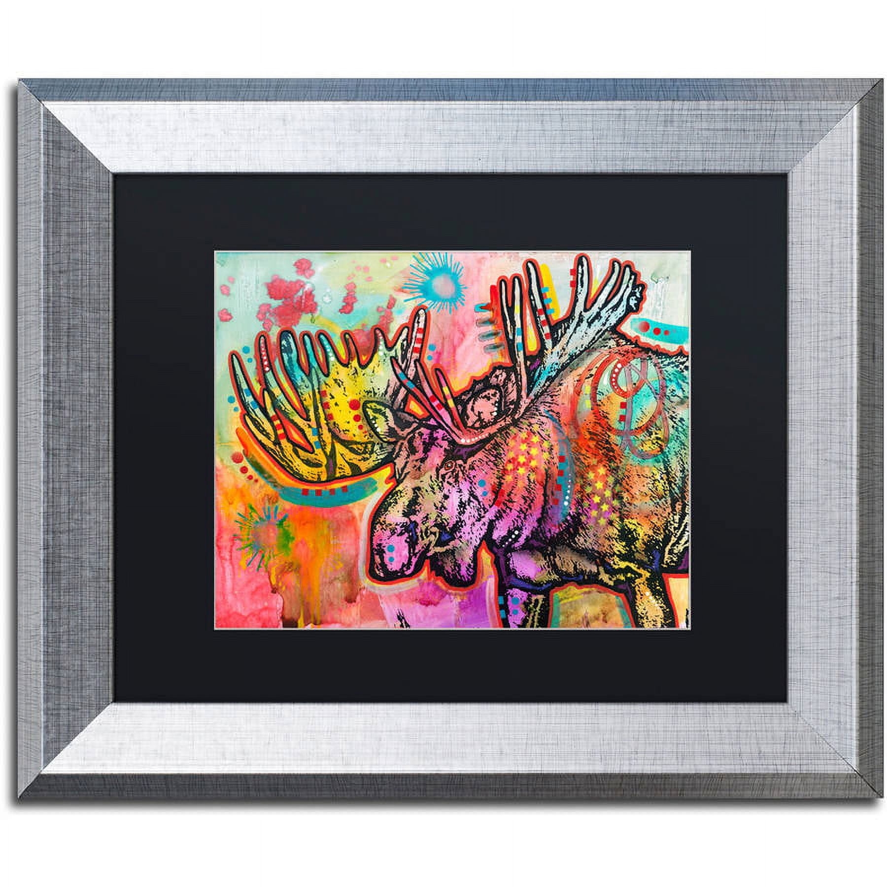 Trademark Fine Art "Moose" Canvas Art by Dean Russo, Black Matte, Silver Frame