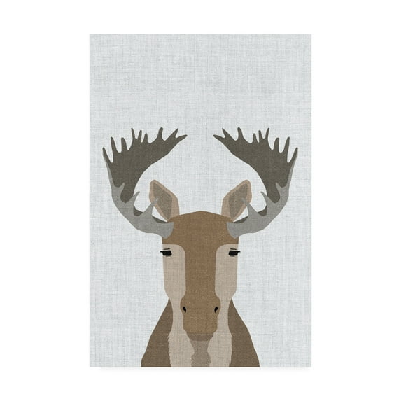 Trademark Fine Art 'Moose Linen' Canvas Art by Annie Bailey Art