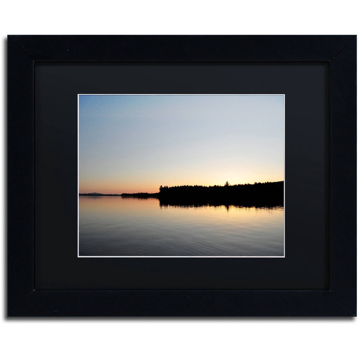 Trademark Fine Art 'Moosehead Lake Sunset' Canvas Art by Nicole Dietz, Black Matte, Black Frame