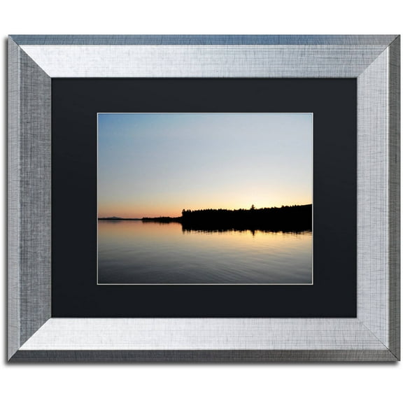 Trademark Fine Art 'Moosehead Lake Sunset' Canvas Art by Nicole Dietz, Black Matte, Silver Frame