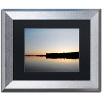 Trademark Fine Art 'Moosehead Lake Sunset' Canvas Art by Nicole Dietz, Black Matte, Silver Frame