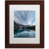 Trademark Fine Art 'Moraine Lake Sky' Canvas Art by Pierre Leclerc, White Matte, Wood Frame
