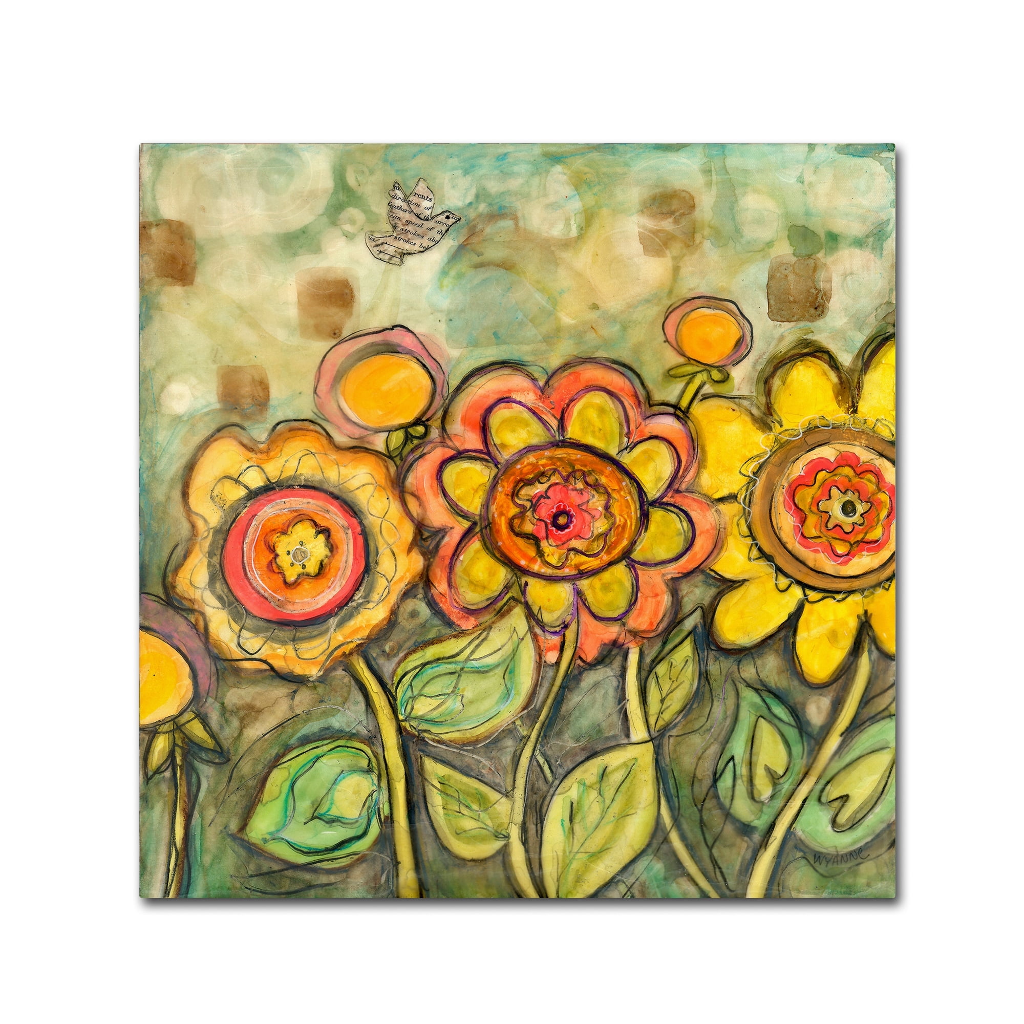 Wyanne Morning Light Floral Canvas Art in Yellow and Orange