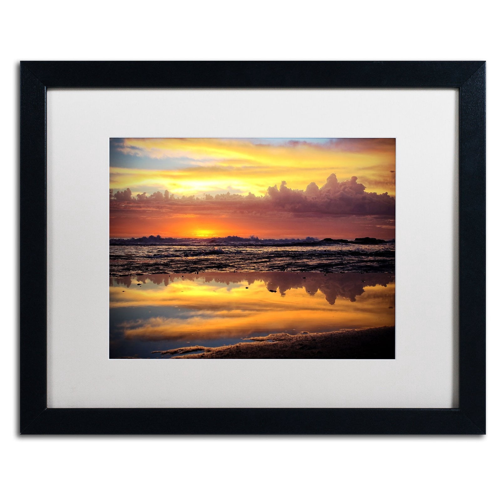 Trademark Fine Art "Morning Reflections" Canvas Art by Beata Czyzowska Young, White Matte, Black Frame