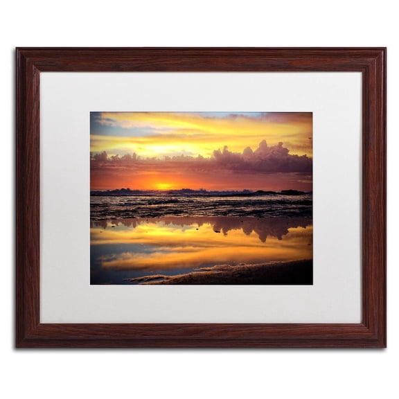 Trademark Fine Art "Morning Reflections" Canvas Art by Beata Czyzowska Young, White Matte, Wood Frame