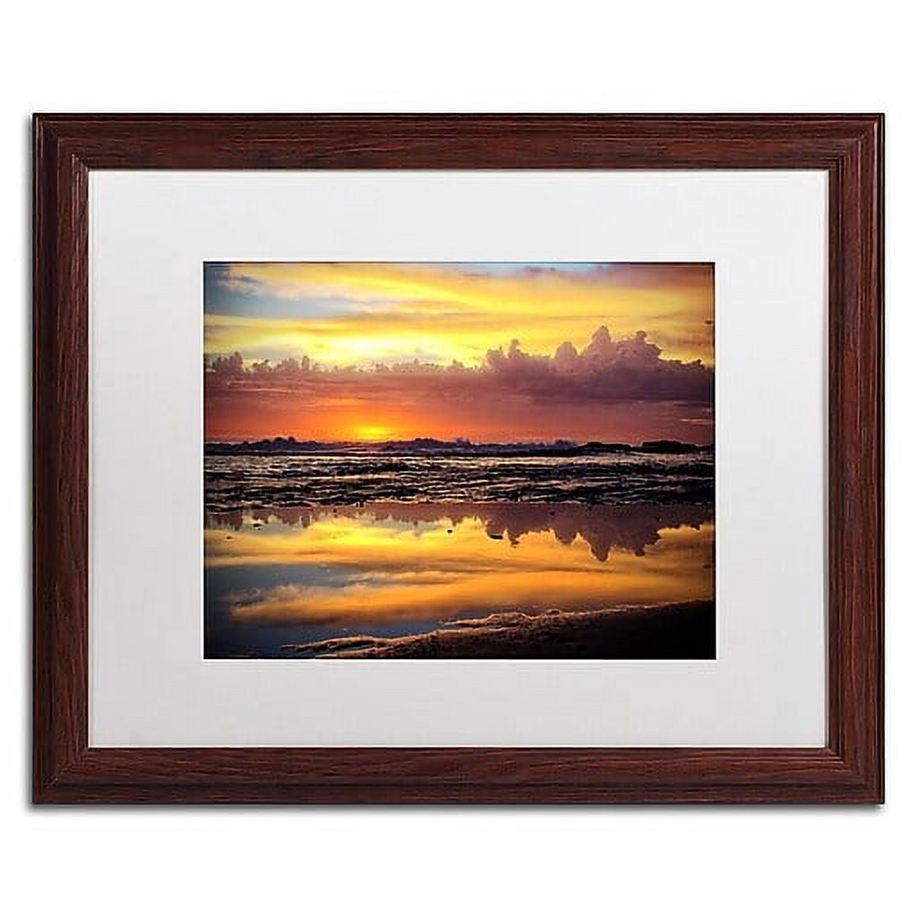 Trademark Fine Art "Morning Reflections" Canvas Art by Beata Czyzowska Young, White Matte, Wood Frame