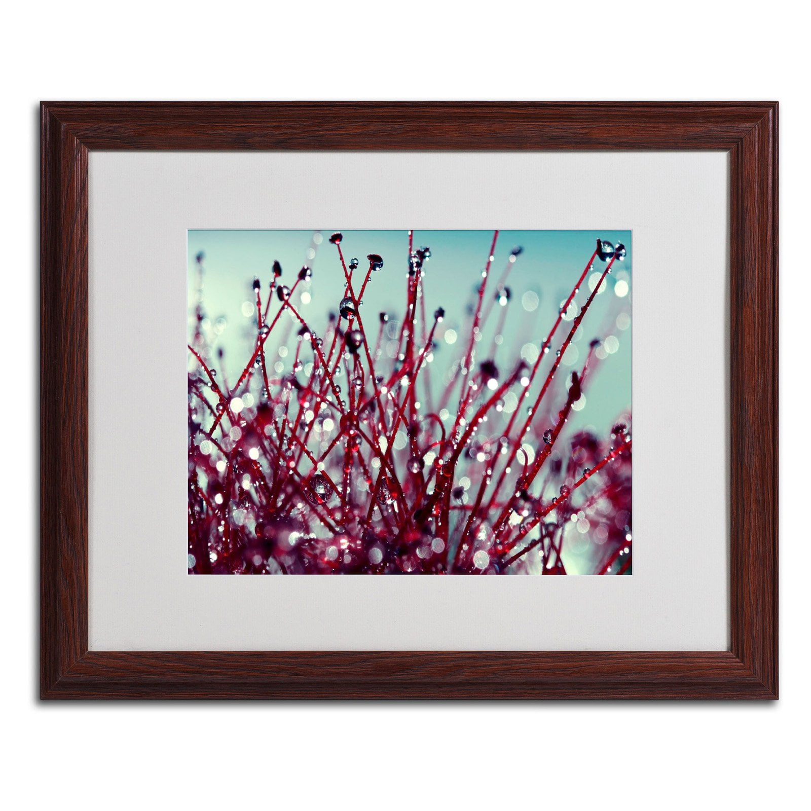 Morning Tunes Abstract Framed Canvas Art in Dark Brown Frame