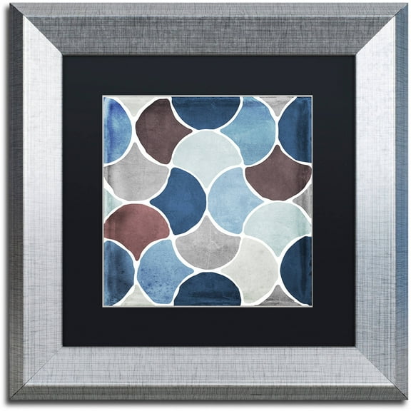 Trademark Fine Art "Moroccan Blues II" Canvas Art by Color Bakery Black Matte, Silver Frame
