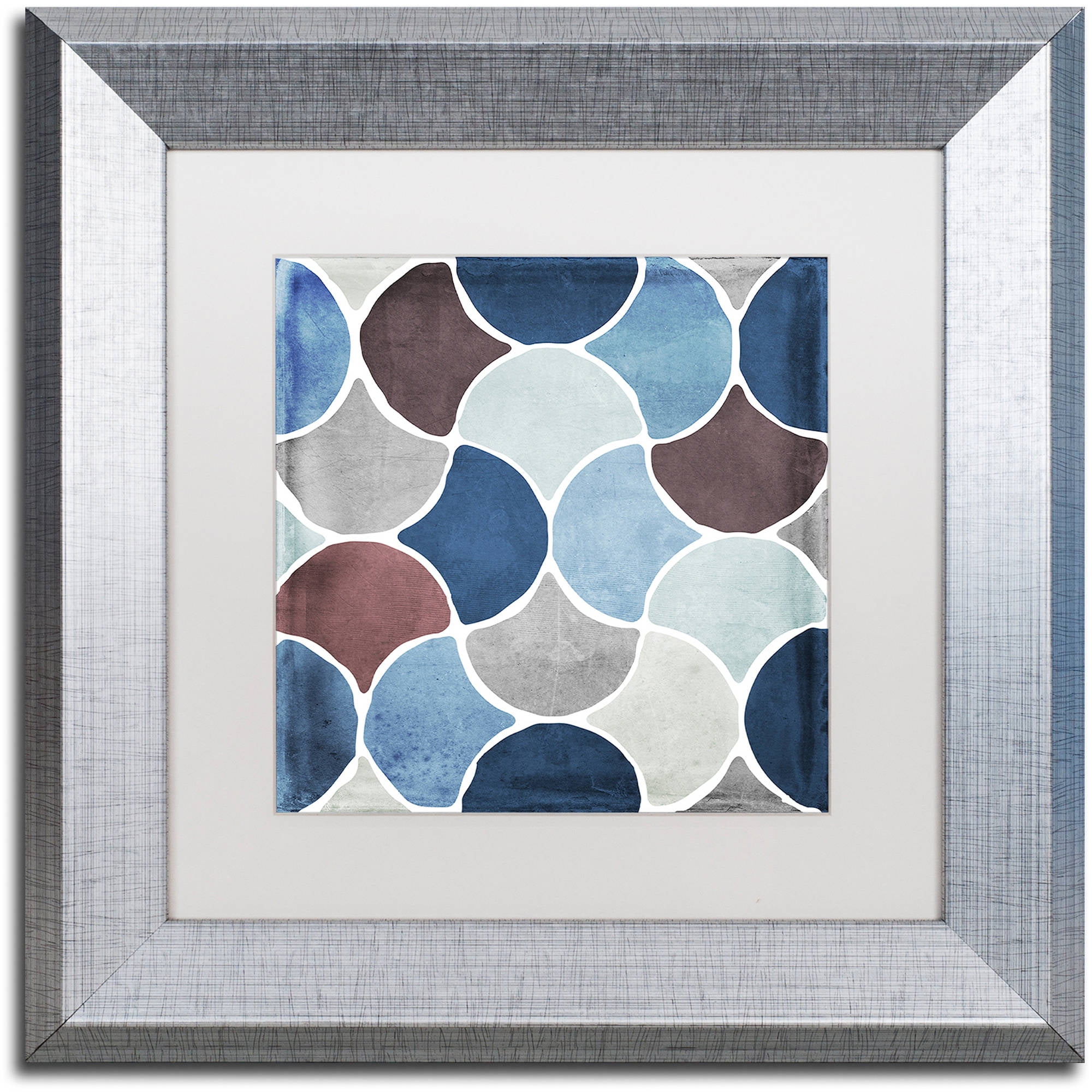 Trademark Fine Art "Moroccan Blues II" Canvas Art by Color Bakery White Matte, Silver Frame