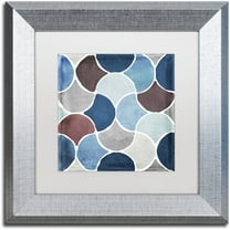 Trademark Fine Art "Moroccan Blues II" Canvas Art by Color Bakery White Matte, Silver Frame