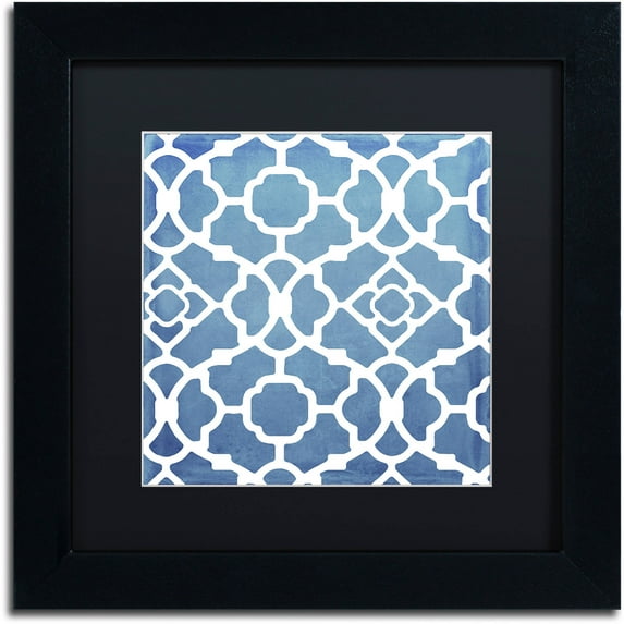 Trademark Fine Art "Moroccan Blues III" Canvas Art by Color Bakery Black Matte, Black Frame