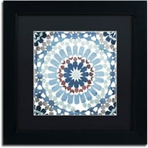 Trademark Fine Art "Moroccan Blues IV" Canvas Art by Color Bakery Black Matte, Black Frame