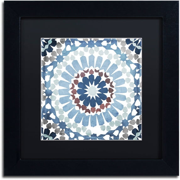 Trademark Fine Art "Moroccan Blues IV" Canvas Art by Color Bakery Black Matte, Black Frame