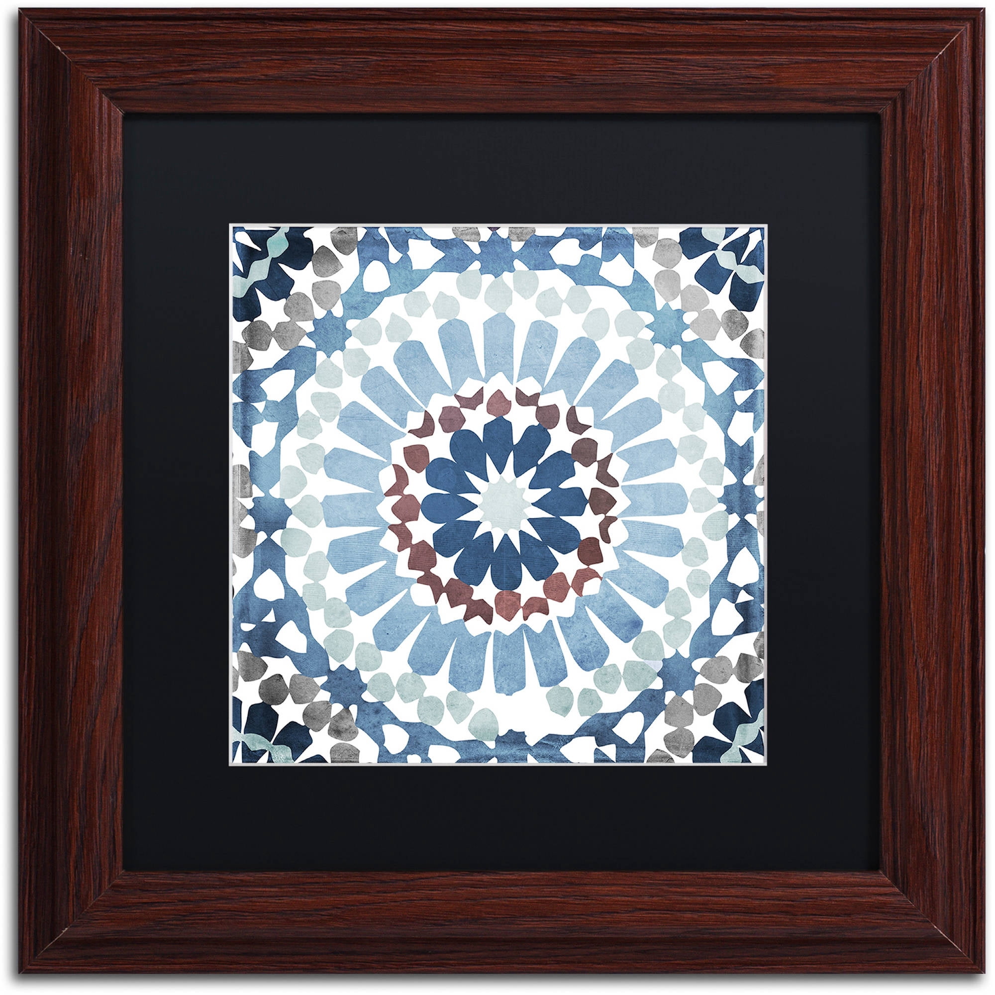 Trademark Fine Art "Moroccan Blues IV" Canvas Art by Color Bakery Black Matte, Wood Frame