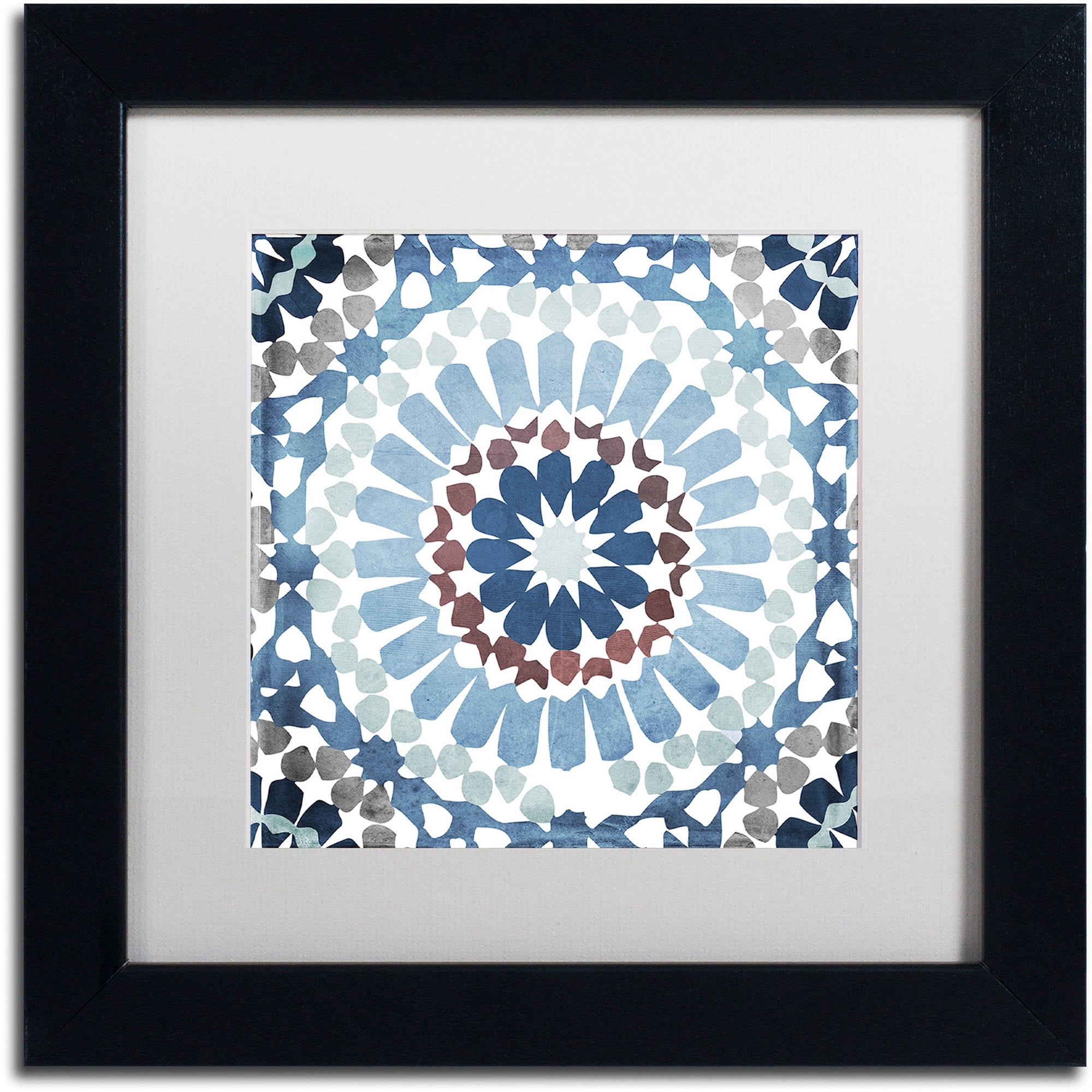 Trademark Fine Art "Moroccan Blues IV" Canvas Art by Color Bakery White Matte, Black Frame