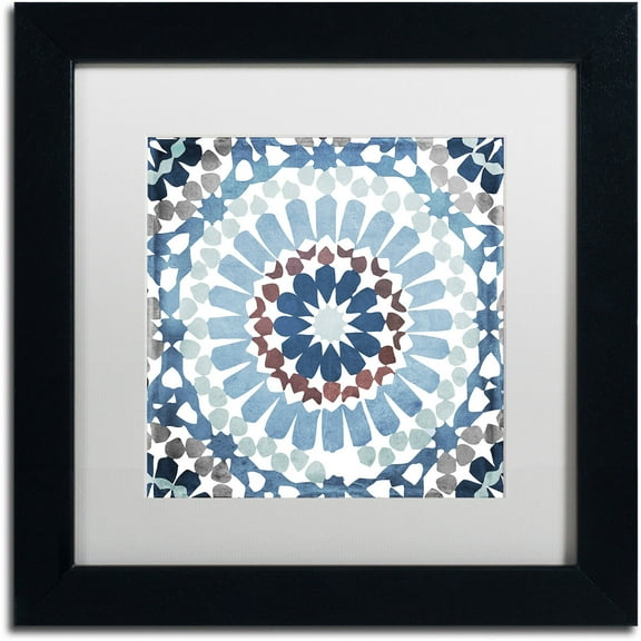 Trademark Fine Art "Moroccan Blues IV" Canvas Art by Color Bakery White Matte, Black Frame