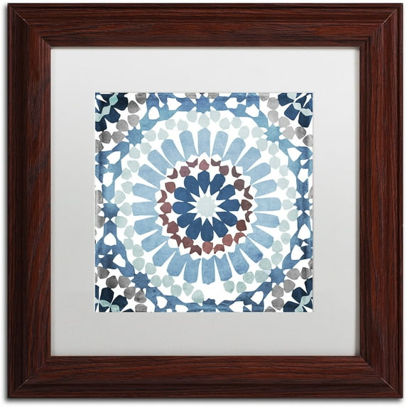 Trademark Fine Art "Moroccan Blues IV" Canvas Art by Color Bakery White Matte, Wood Frame