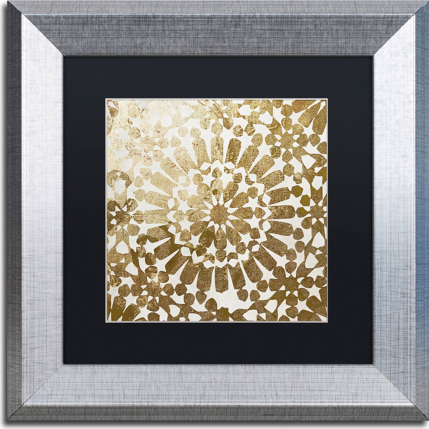 Trademark Fine Art "Moroccan Gold I" Canvas Art by Color Bakery, Black Matte, Silver Frame