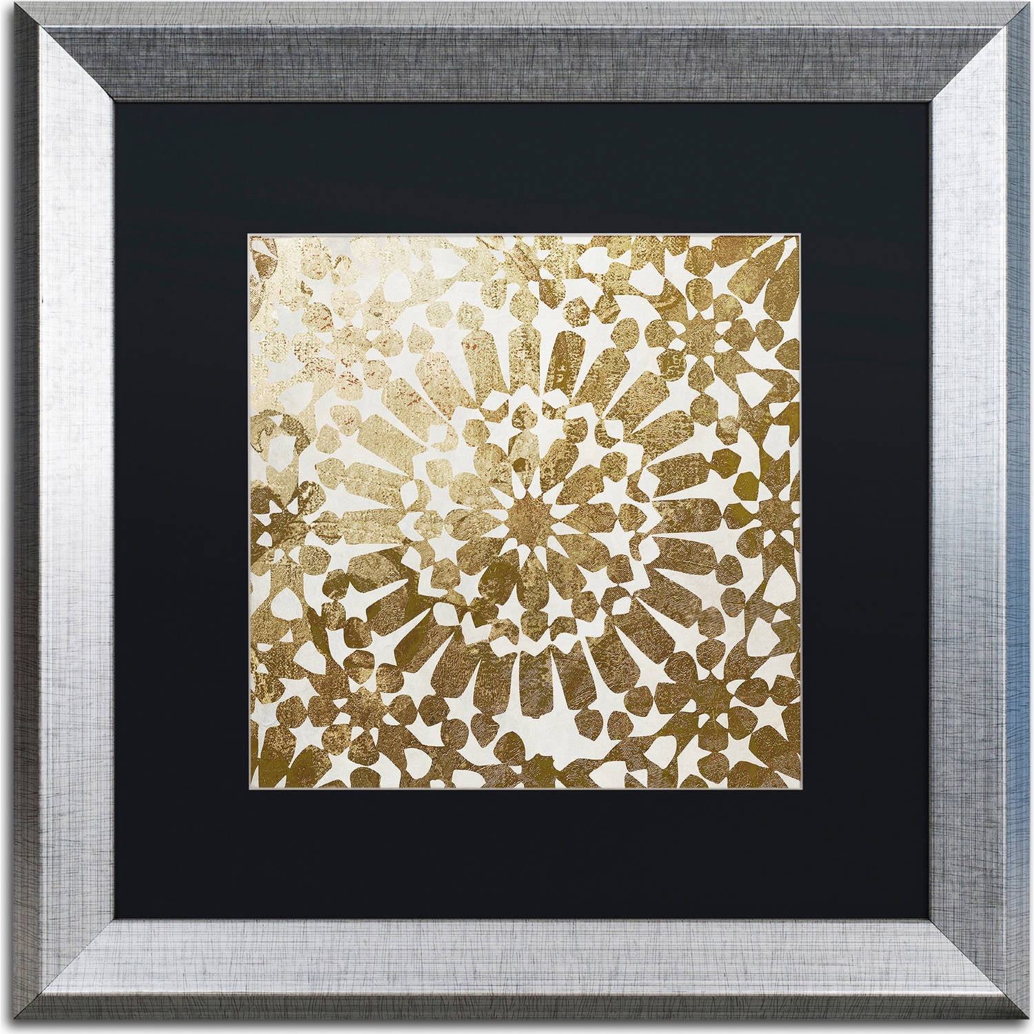 Trademark Fine Art "Moroccan Gold I" Canvas Art by Color Bakery, Black Matte, Silver Frame