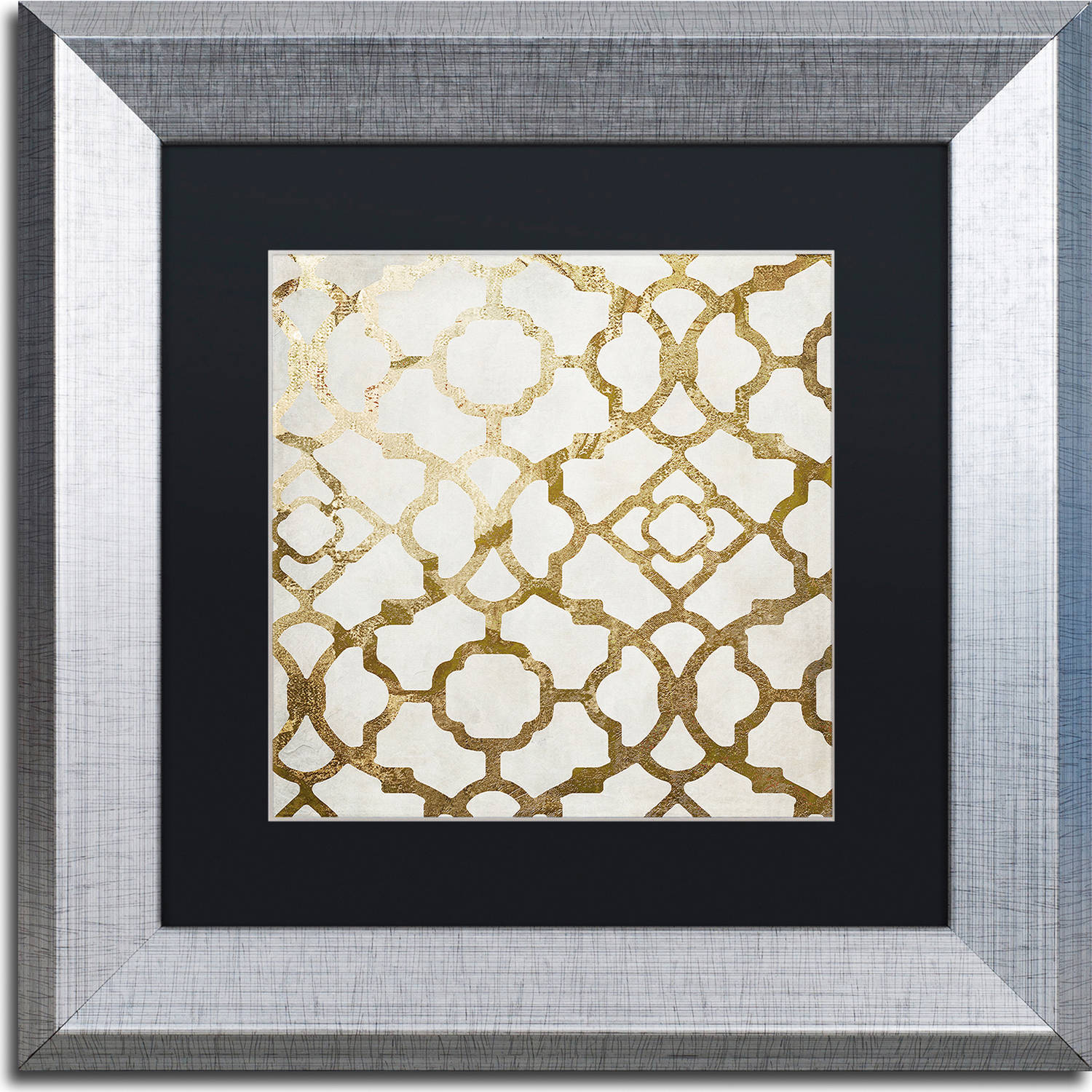 Trademark Fine Art "Moroccan Gold II" Canvas Art by Color Bakery, Black Matte, Silver Frame