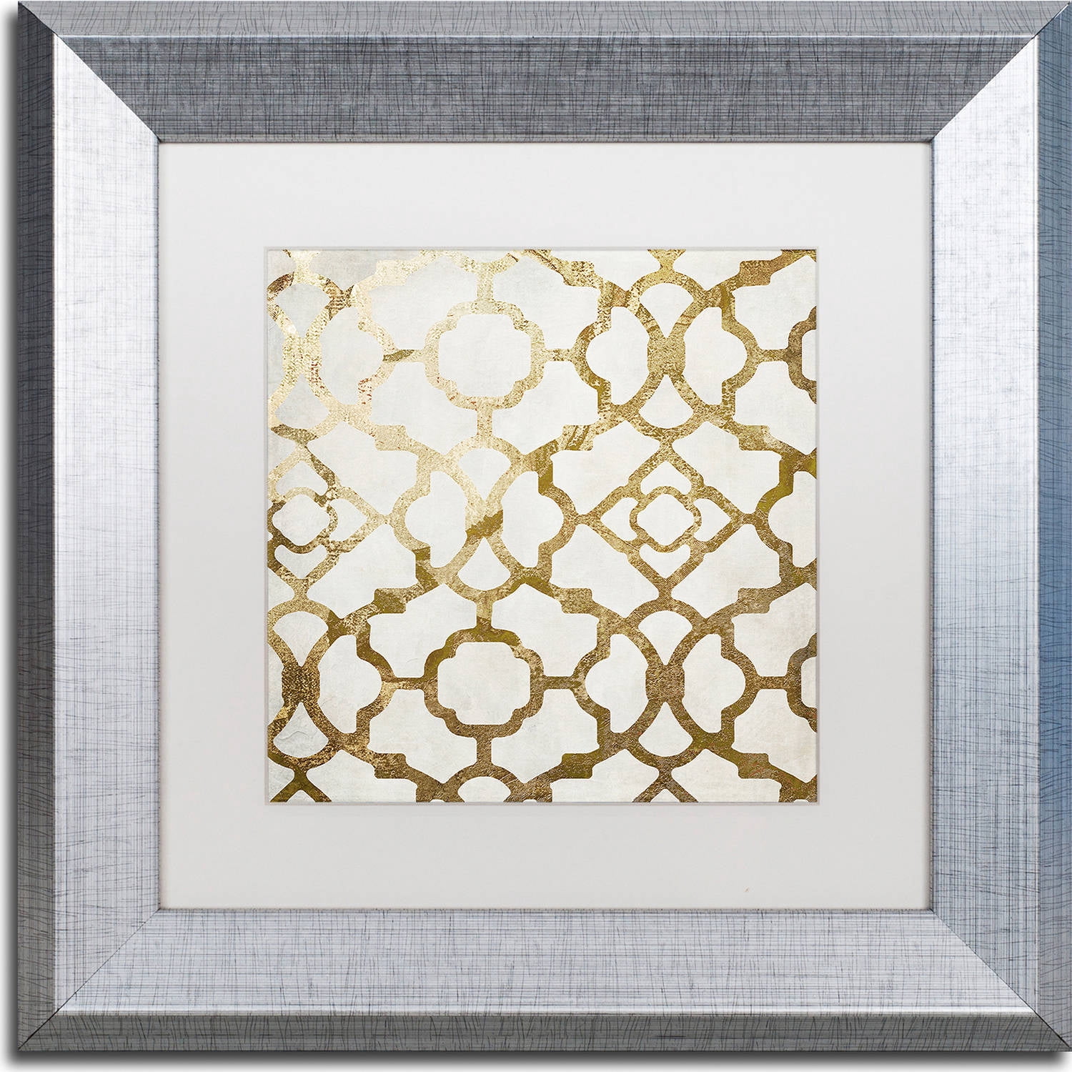 Trademark Fine Art "Moroccan Gold II" Canvas Art by Color Bakery, White Matte, Silver Frame