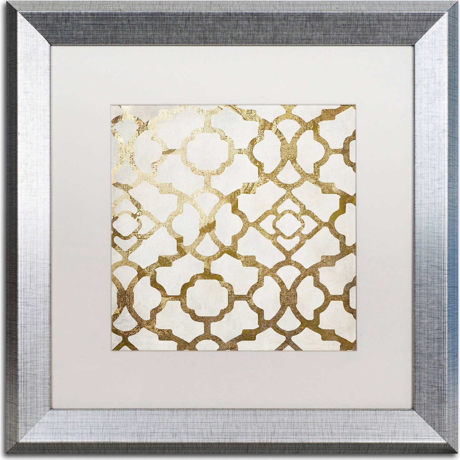 Trademark Fine Art "Moroccan Gold II" Canvas Art by Color Bakery, White Matte, Silver Frame