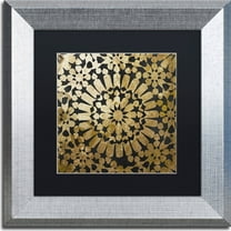 Trademark Fine Art "Moroccan Gold III" Canvas Art by Color Bakery, Black Matte, Silver Frame