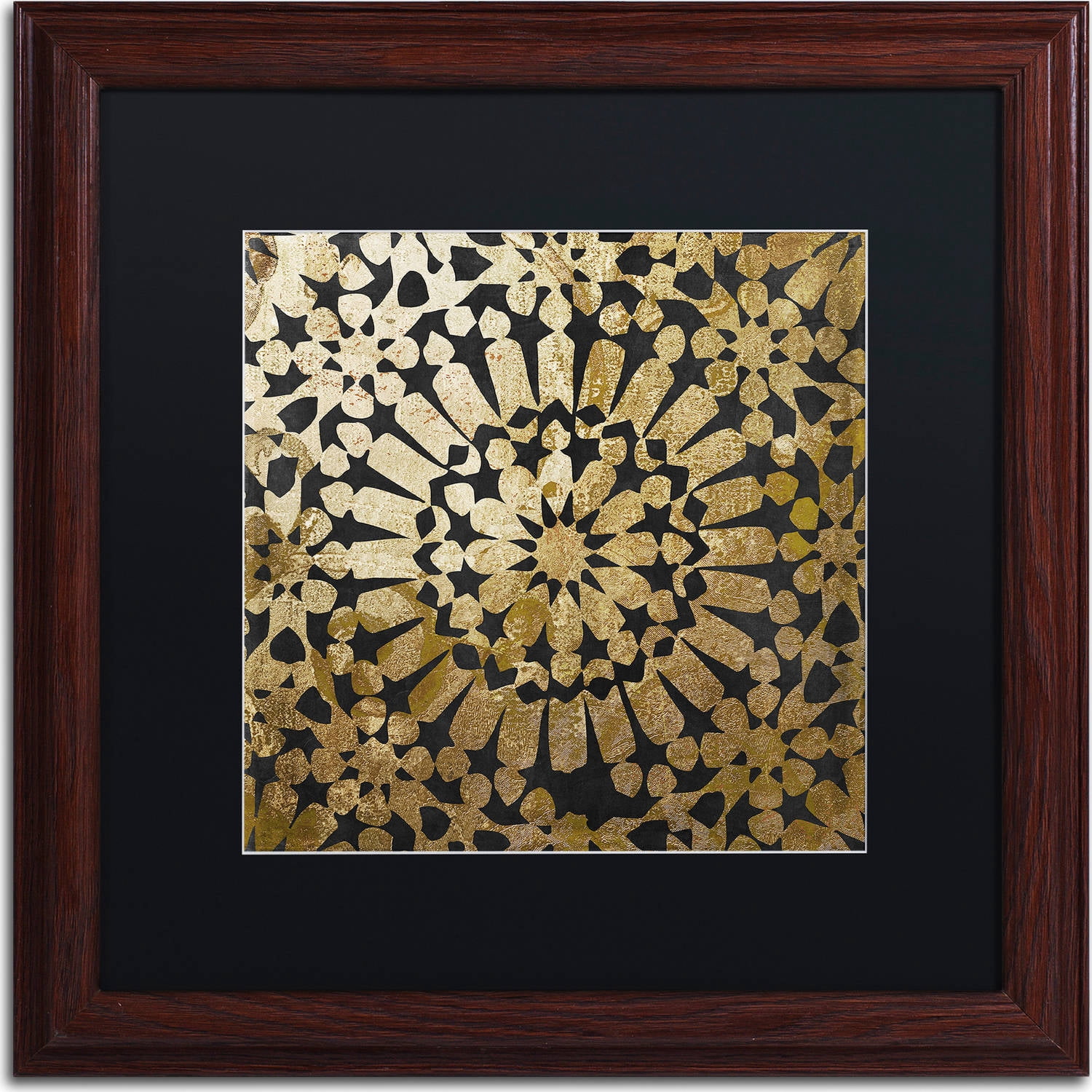 Trademark Fine Art "Moroccan Gold III" Canvas Art by Color Bakery, Black Matte, Wood Frame