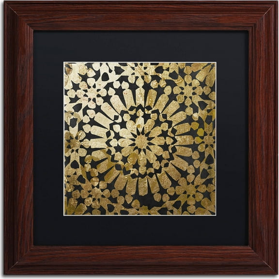 Trademark Fine Art "Moroccan Gold III" Canvas Art by Color Bakery, Black Matte, Wood Frame