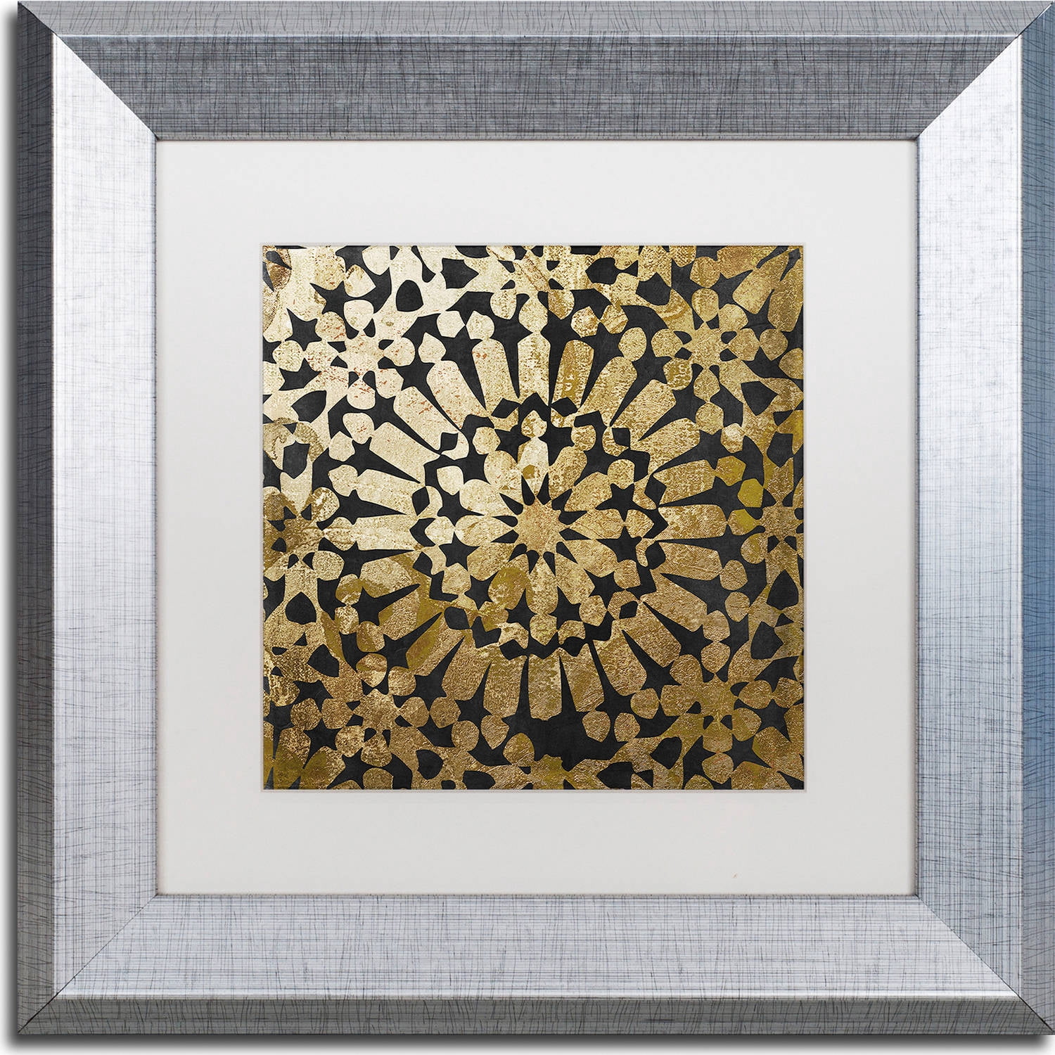 Trademark Fine Art "Moroccan Gold III" Canvas Art by Color Bakery, White Matte, Silver Frame