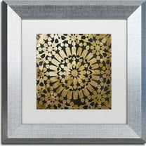 Trademark Fine Art "Moroccan Gold III" Canvas Art by Color Bakery, White Matte, Silver Frame