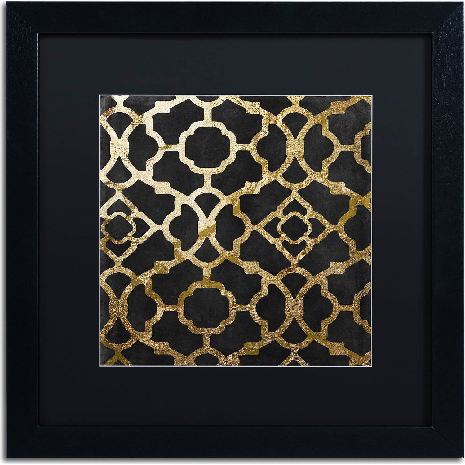 Trademark Fine Art "Moroccan Gold IV" Canvas Art by Color Bakery, Black Matte, Black Frame