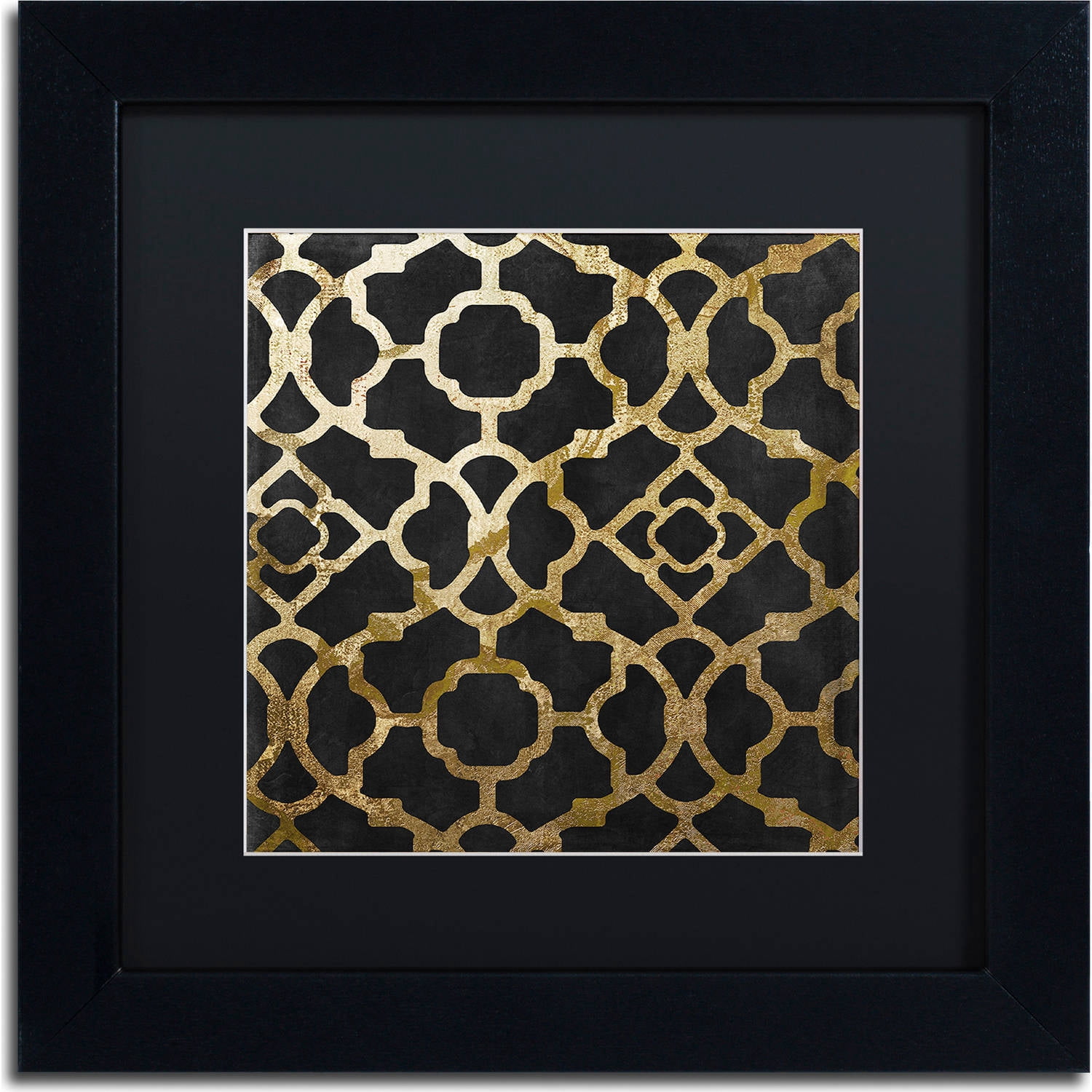 Trademark Fine Art "Moroccan Gold IV" Canvas Art by Color Bakery, Black Matte, Black Frame